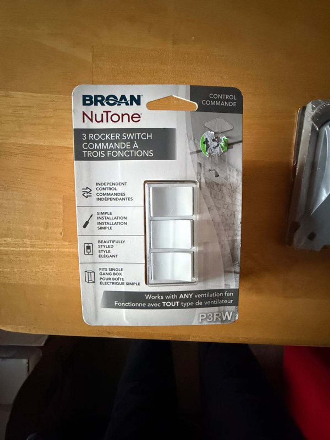 Broan-NuTone P3RW 3-Rocker Switch Control
