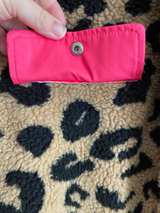 Small Leopard Print Sherpa Shacket with Pink Trim retro warm y2k - Image 4