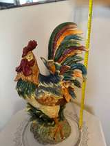 25” Majolica-Style Ceramic Rooster – Large Farmhouse Statement Piece - Image 4