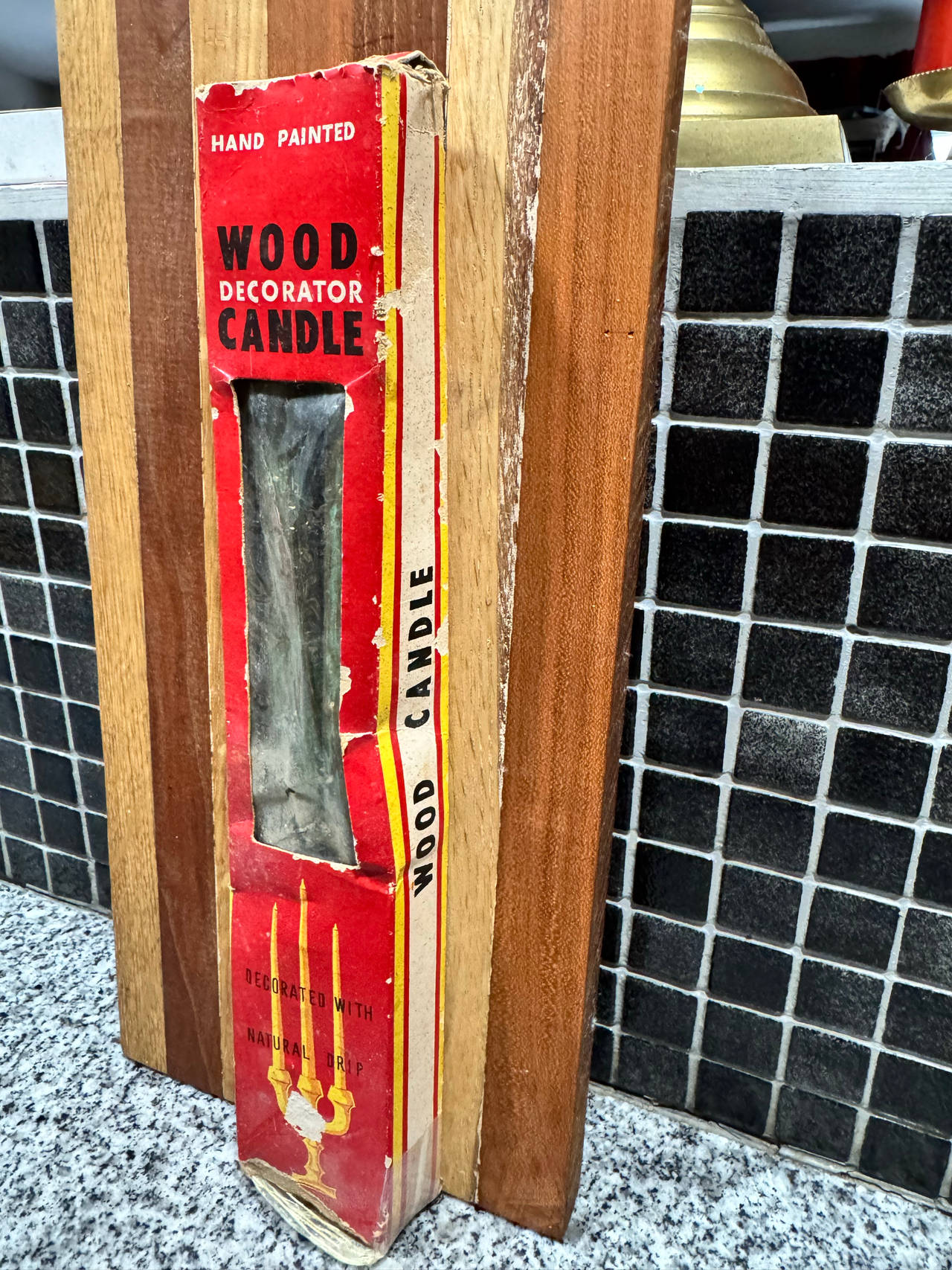 Vintage Natural Drip Wood Decorator Candles
