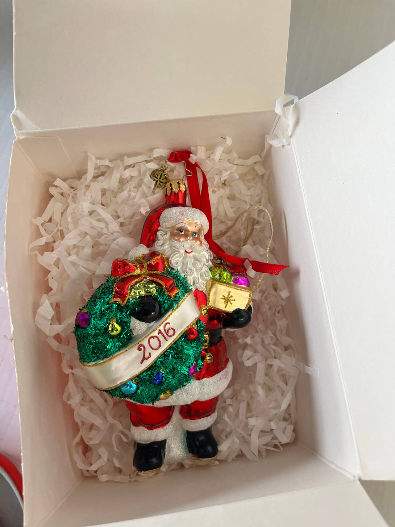 Christopher Radko 2016 Dated Santa Glass Ornament