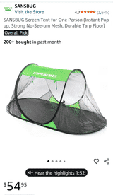 Sansbug 1-Person Pop-Up Screen Tent - Image 2