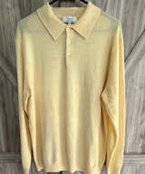 Turnbury Merino Wool Long Sleeve Polo Sweater size Large Pale yellow - Image 1