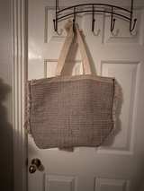 Boho Woven Fringe Tote Bag with Tassels - Image 3