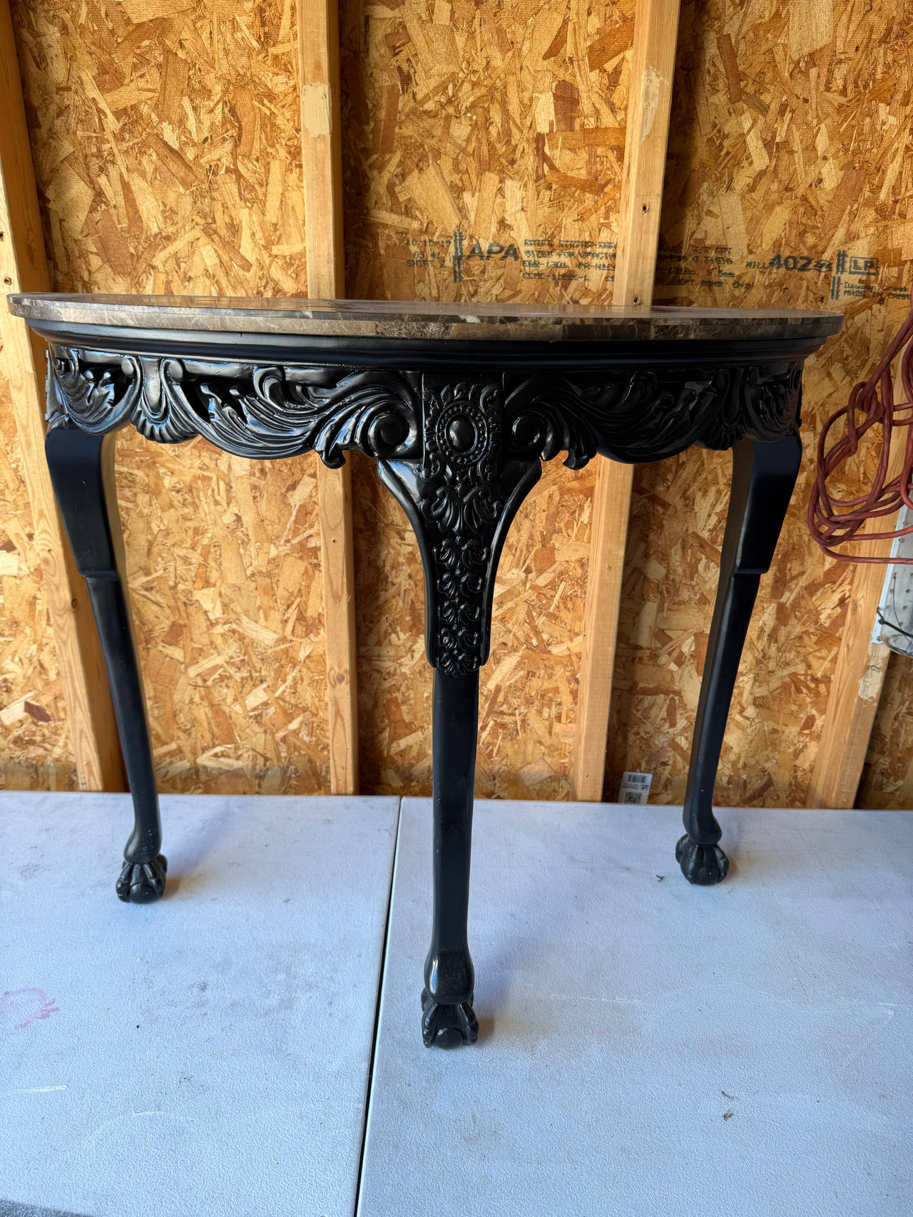 Ornate Half Moon Console Table