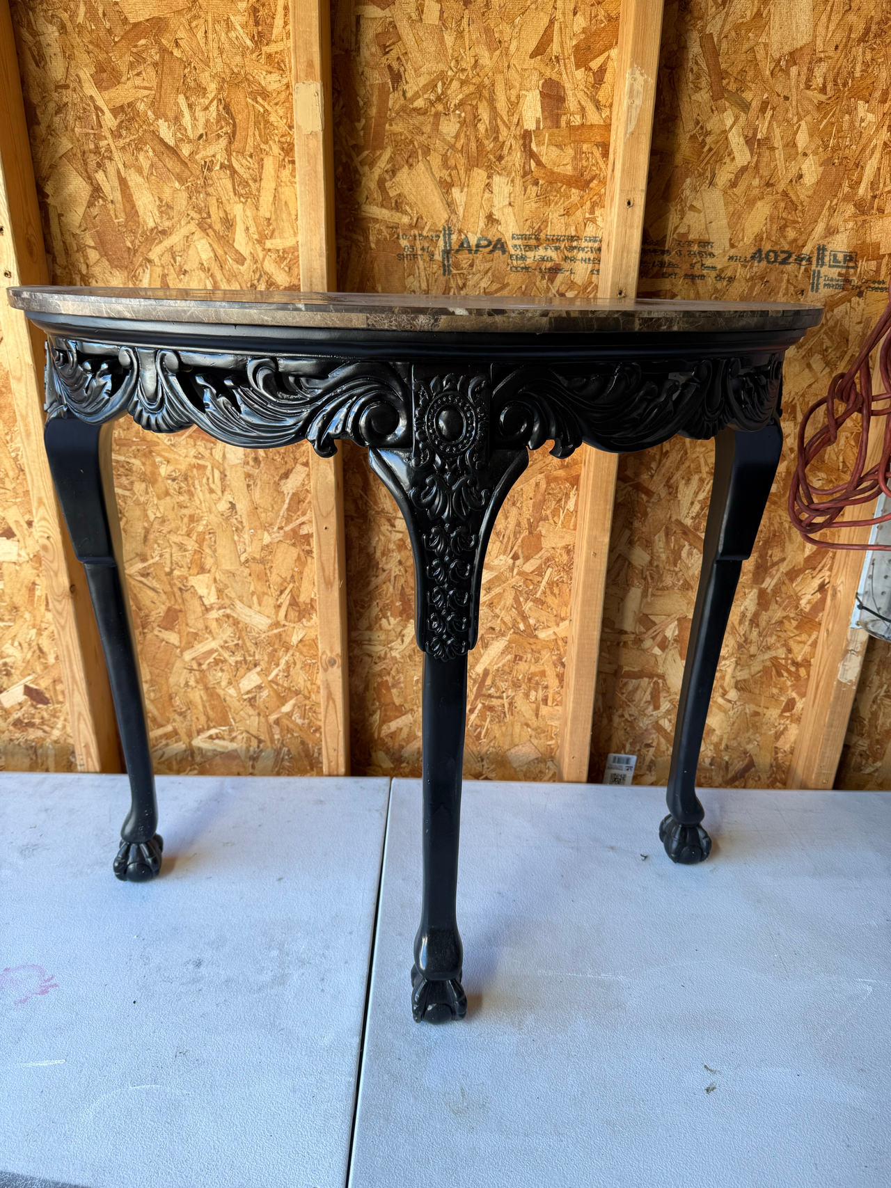 Ornate Half Moon Console Table