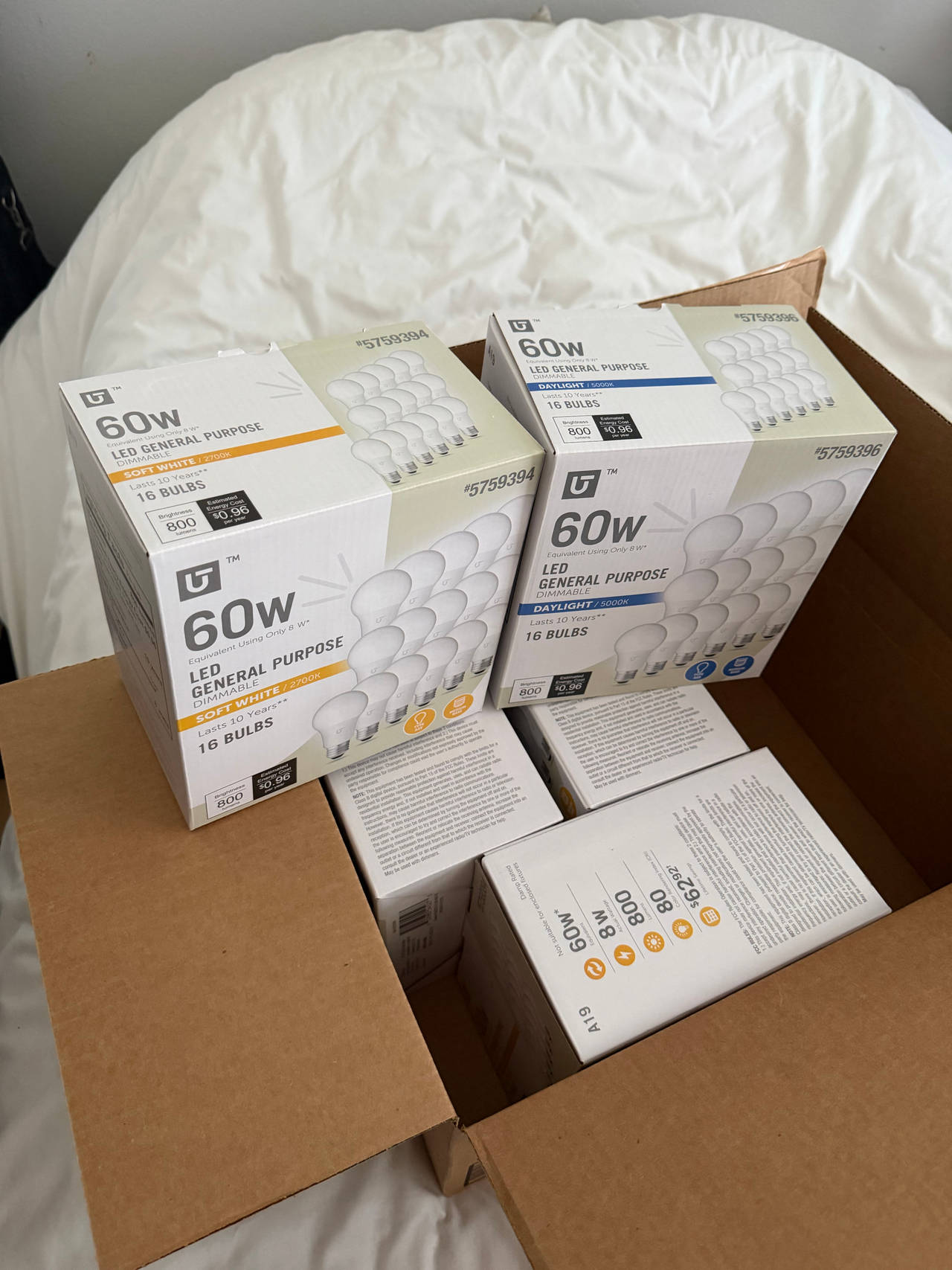 Utilitech 60W Equivalent LED General Purpose Bulb 5 Boxes of 16 (80 Bulbs)
