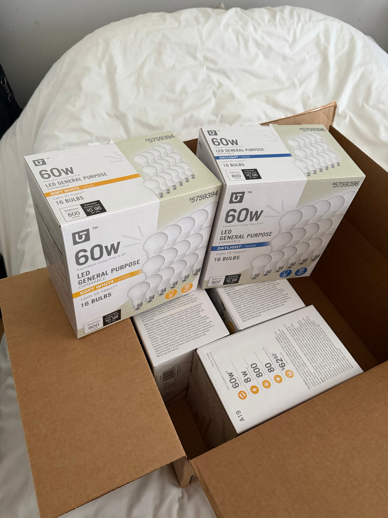 Utilitech 60W Equivalent LED General Purpose Bulb 5 Boxes of 16 (80 Bulbs)