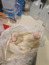 Vintage Porcelain Baby Doll in Christening Gown - Image 3