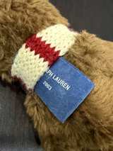 SMALL Ralph Lauren Polo Teddy Bear Brown with Red Striped Scarf - Image 2