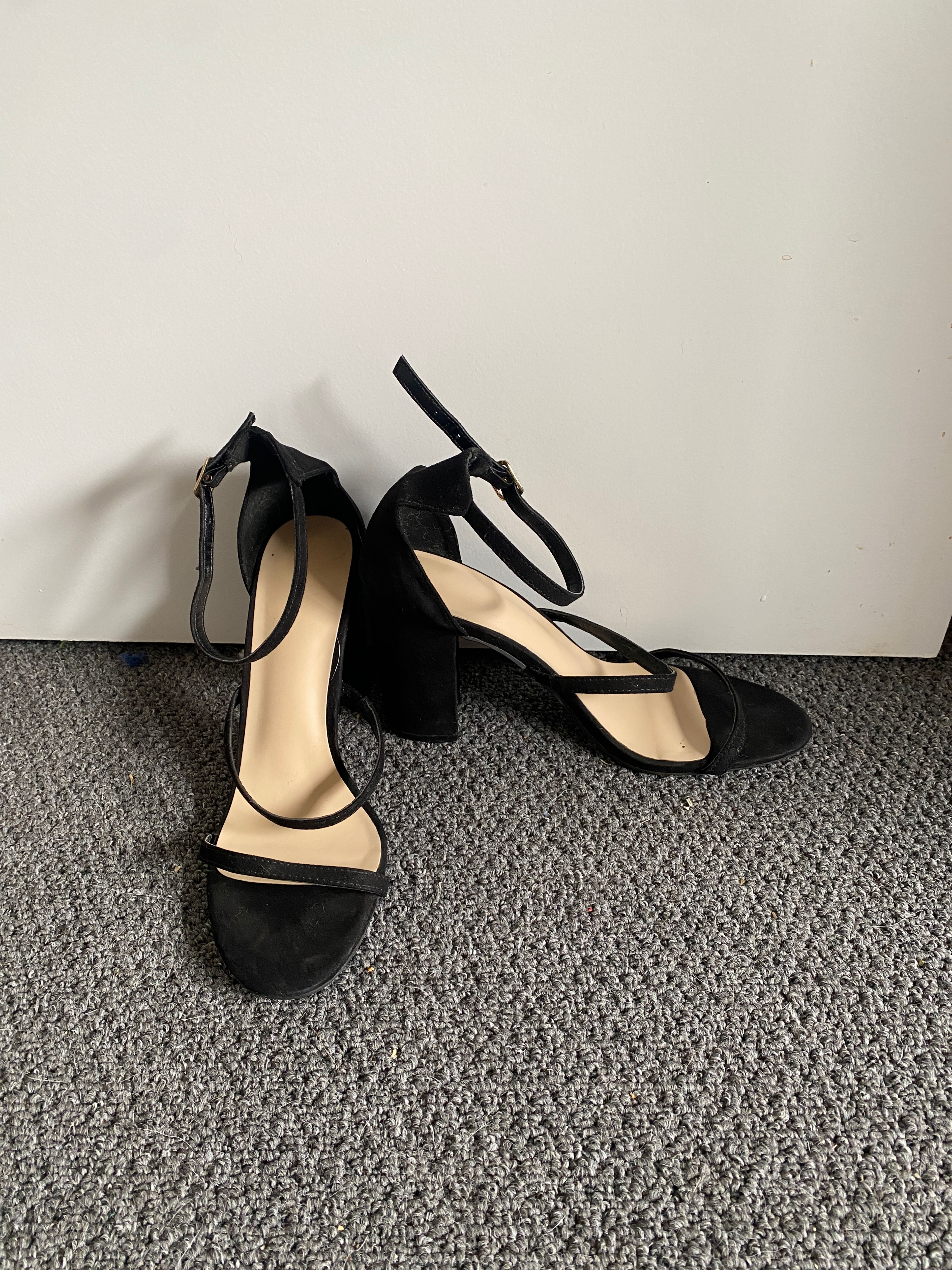 Black Block Heel Sandals