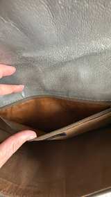 Italian Leather Grey Leather Bow Tie Clutch Bag - Image 3