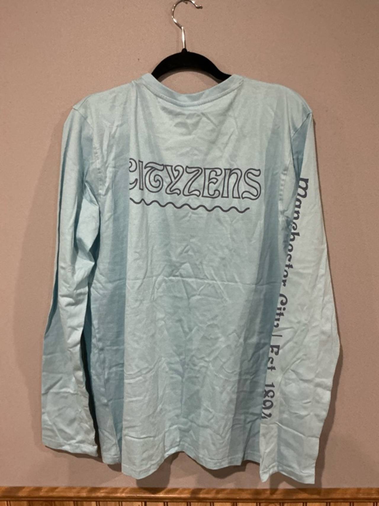 Manchester City Gray Long Sleeve T-Shirt Mens Medium
