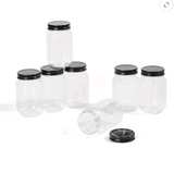 20 Pack 16oz Plastic Mason Jars with Black Lids - Image 1