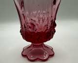 Fenton Pink Crimped Edge Footed Glass Vase - Image 3