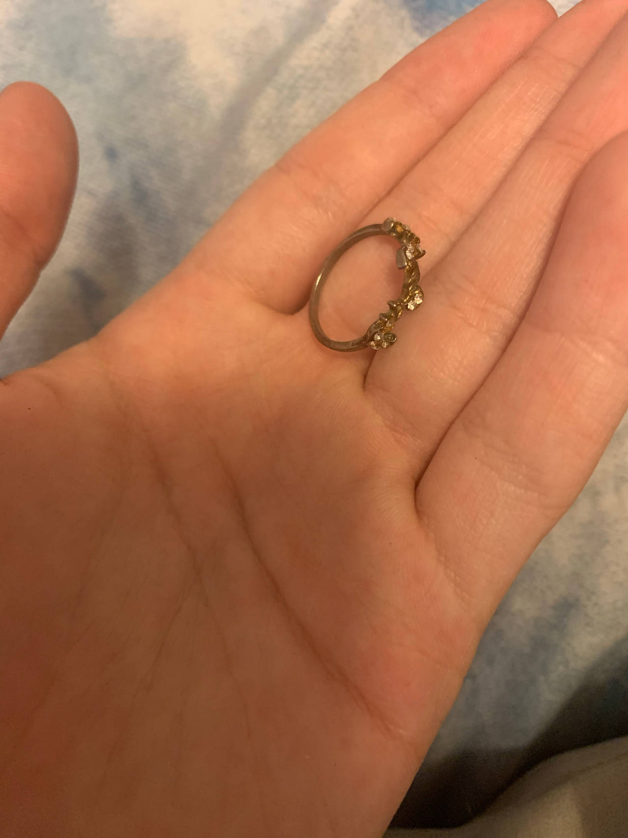 Gold Ring with Small Gemstones