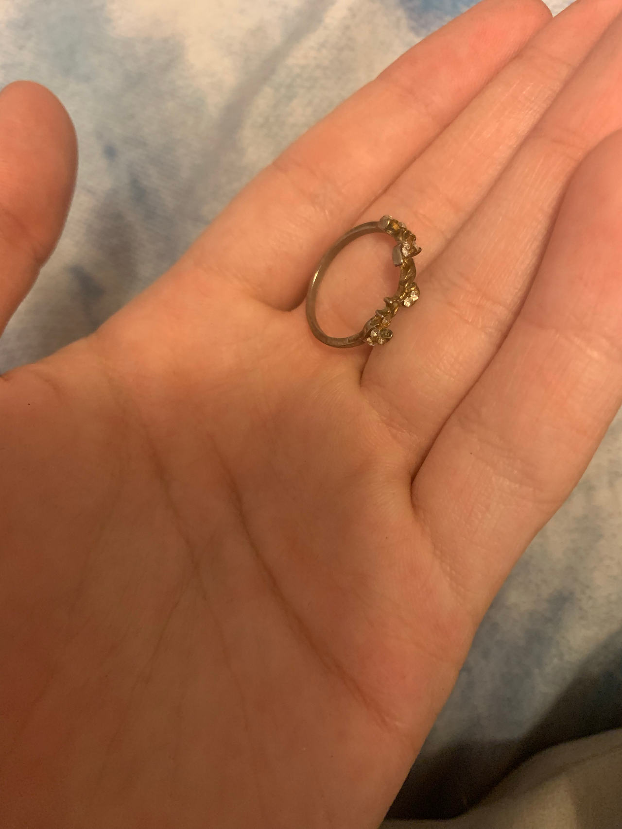 Gold Ring with Small Gemstones