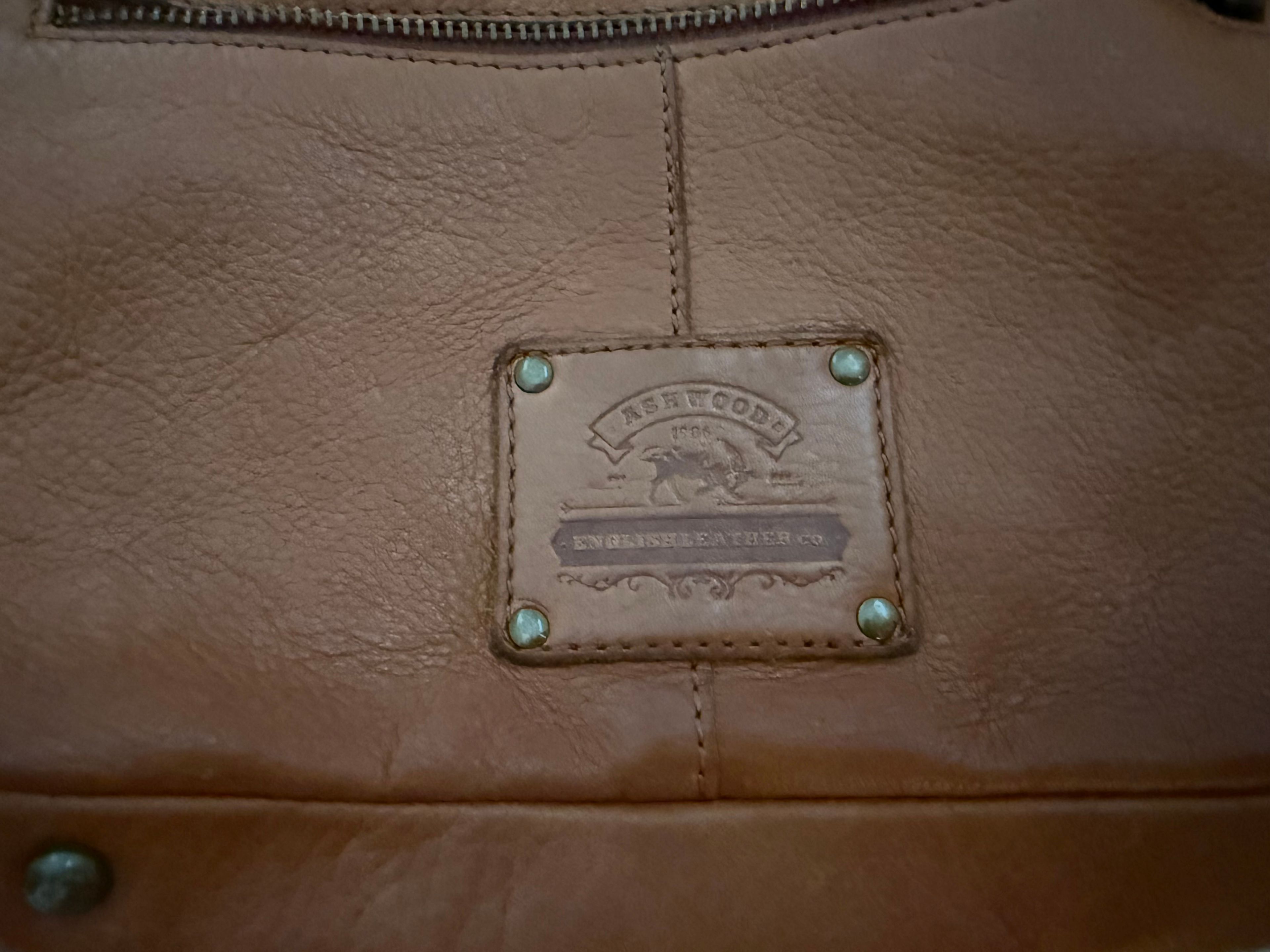 Ashwood Leather Brown Crossbody Bag with Studded Details - Image 2