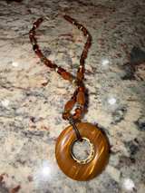 Coldwater Creek Amber-Tone Beaded Pendant Necklace - Image 4
