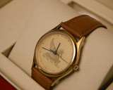 Vintage Wittnauer Pegasus Women’s Watch – Gold Dial & Leather Band - Image 3