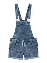 Justice Girls Acid Wash Denim Shortalls sz Small - Image 2