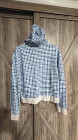 Champion Women's Grid Print Hoodie Medium blue and white - Image 5
