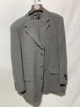 Ferretti Gray Stripe Suit Jacket and Matching Pants Set - Image 1
