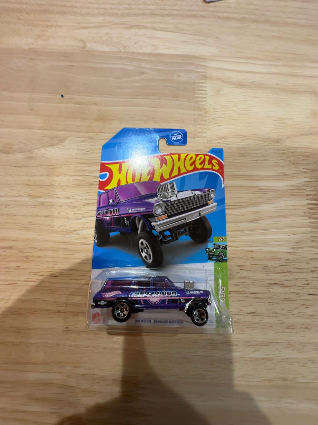 Hot Wheels Nova Wagon Gasser Purple 1/64 Scale