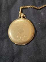 Elgin Vintage Gold-Tone Pocket Watch with Chain - Image 3