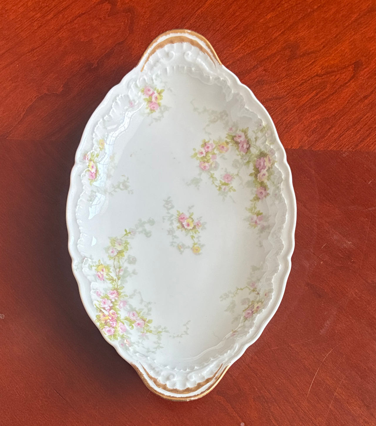 Haviland Limoges Pink Floral Porcelain Serving Dish