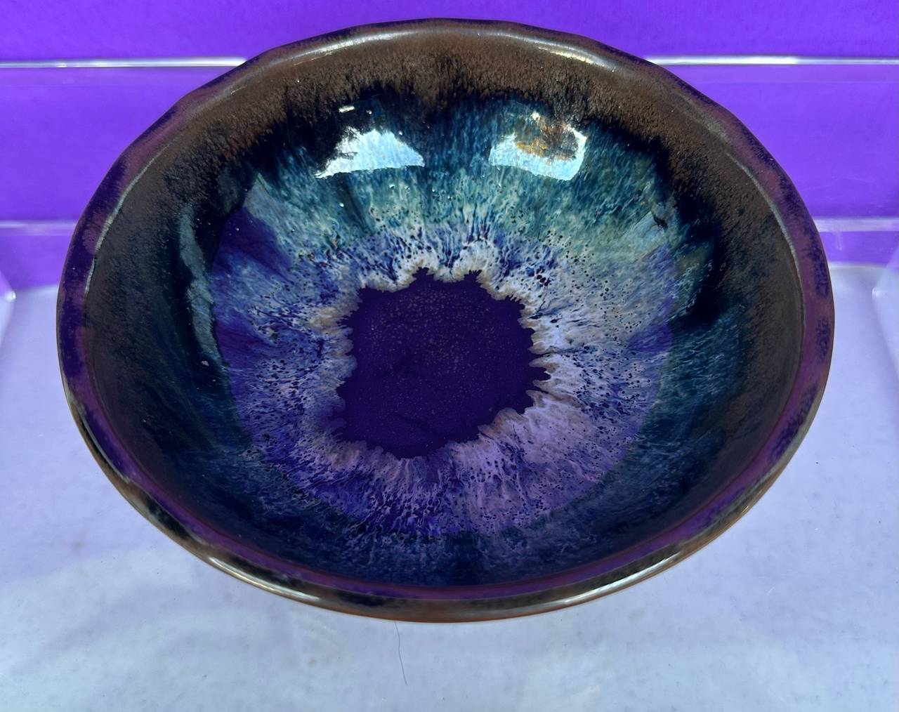 Handmade Studio Pottery Crystalline Glaze Bowl