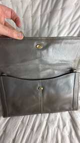 Italian Leather Grey Leather Bow Tie Clutch Bag - Image 4