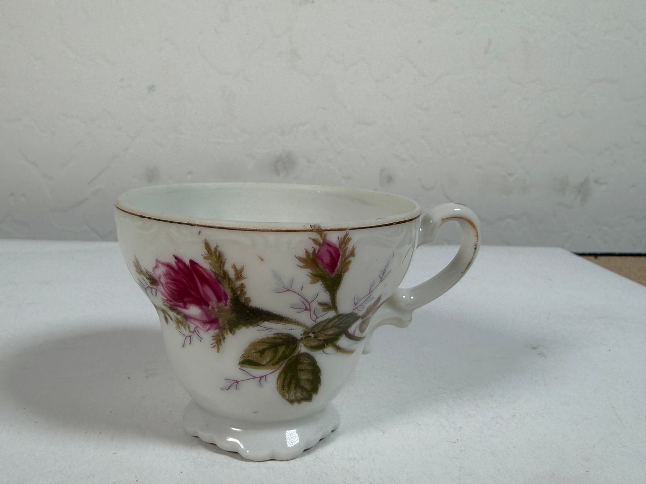 Vintage Pink Rosebud Porcelain Teacup