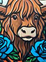 Handmade Highland Cow Wooden Wall Art - Image 4