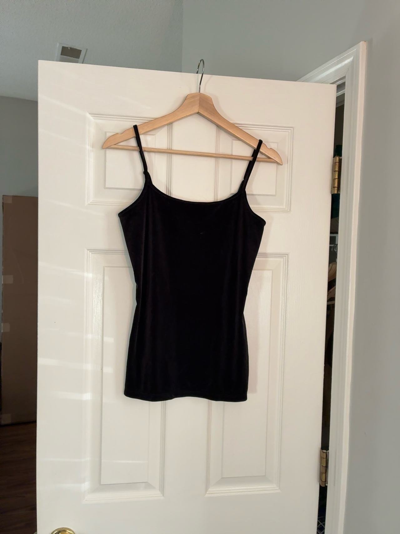 Black Velvet Spaghetti Strap Dress