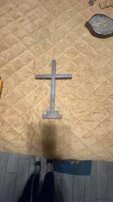 Black Iron Cross Decorative Wall Plaque - Image 1