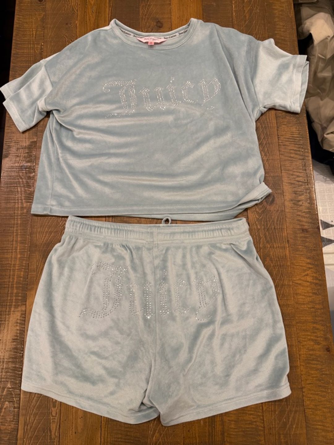 Juicy Couture Velour Pajama Set Small Rhinestone Bling