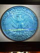 1992 Washington Quarter Dollar strike through lamination error G4 - Image 2