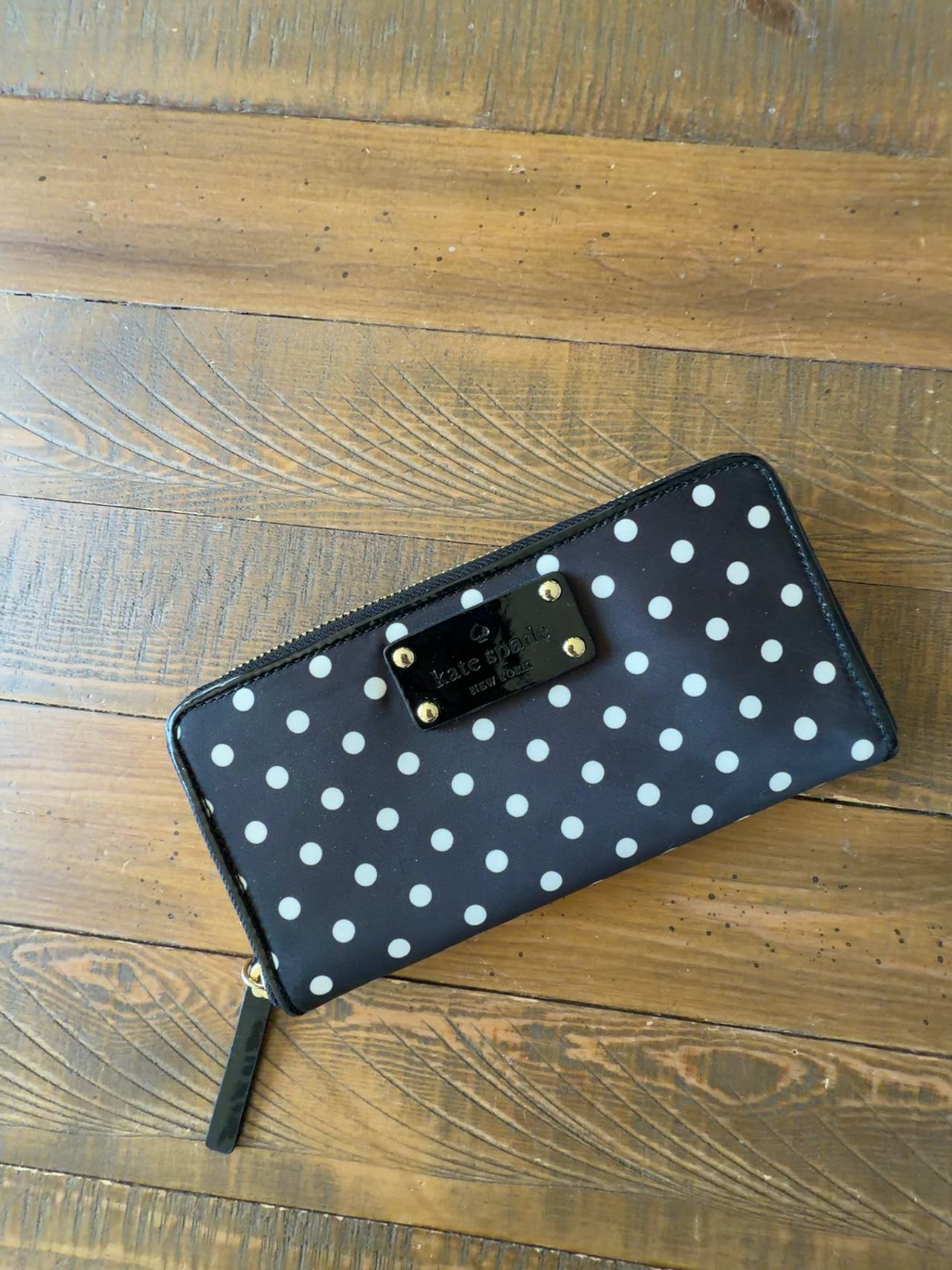 Kate Spade Polka Dot Wallet Black/White