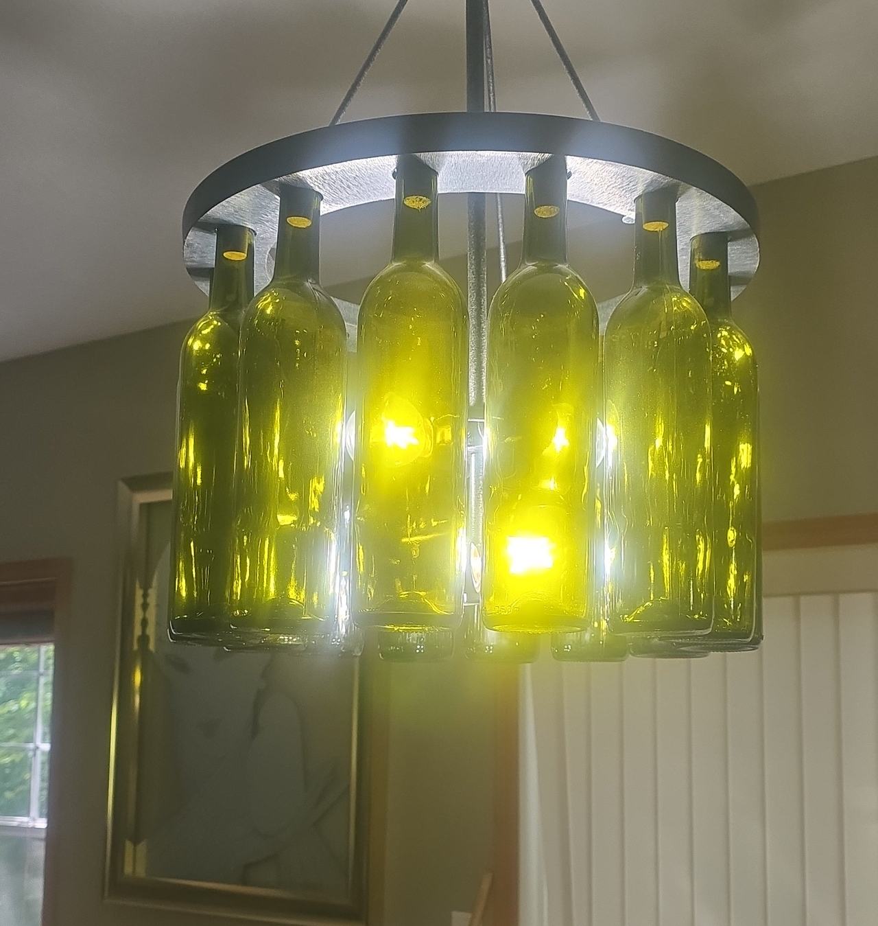 Rustic Wine Bottle Chandelier Light Fixture