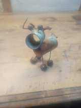 Handmade Copper Pipe Bull Sculpture - Image 2