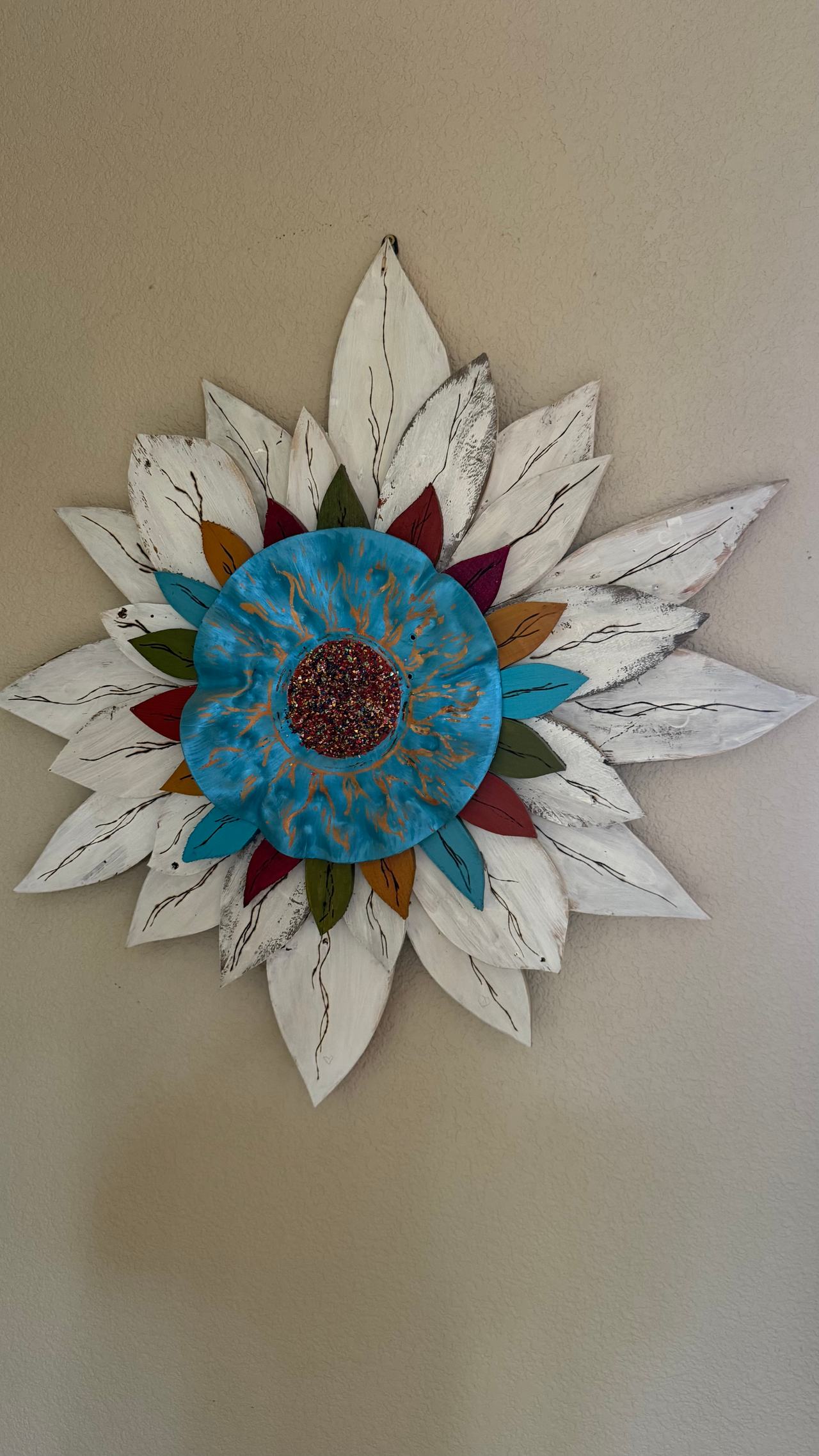 Handmade Reclaimed Barn Wood Flower Wall Art Set