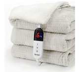 BLUNIQUE Blanket Electric Heated Throw, 50x60 Inches Sherpa Fleece Fast  - Image 1
