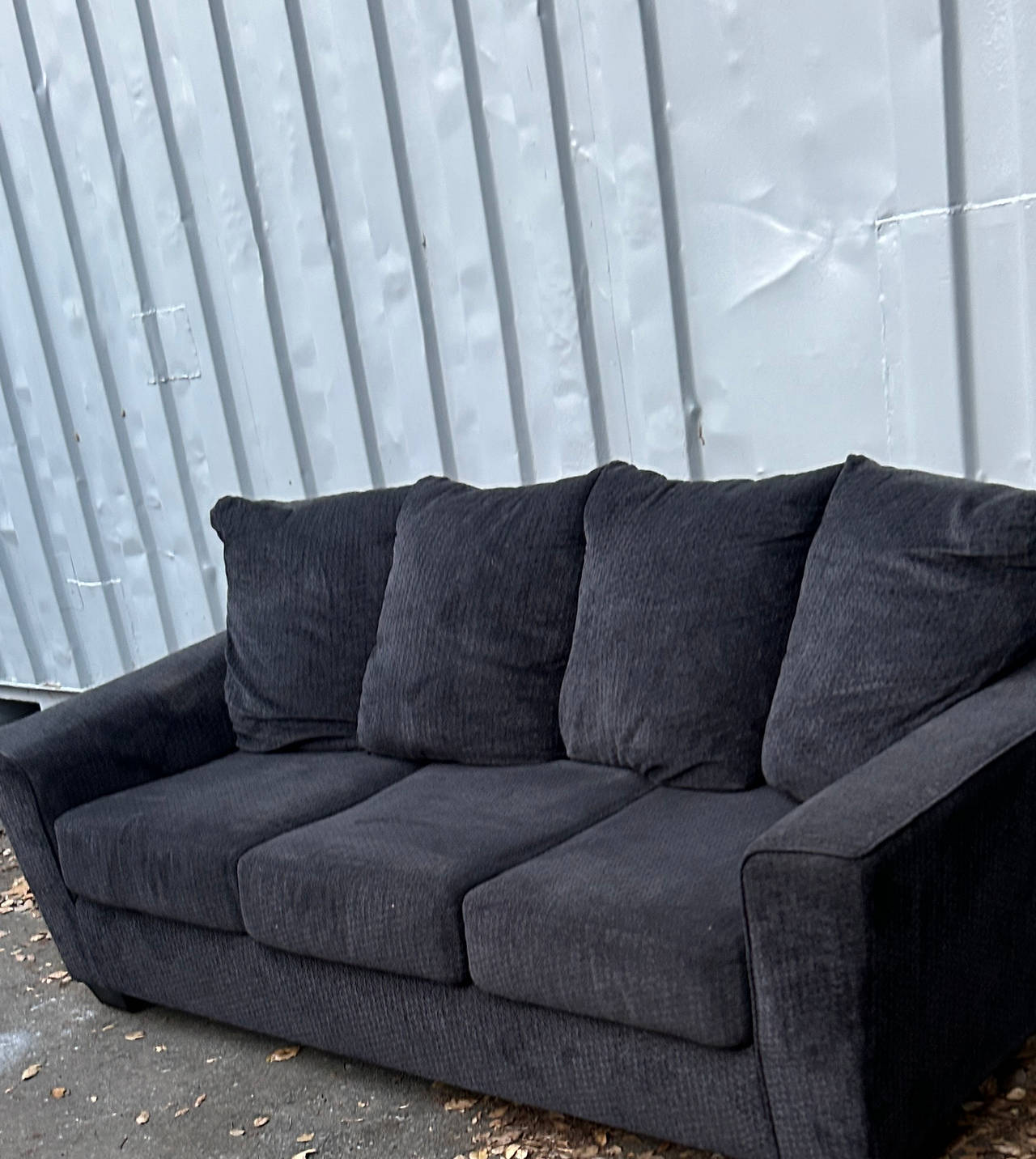 Dark Grey Corduroy Sofa