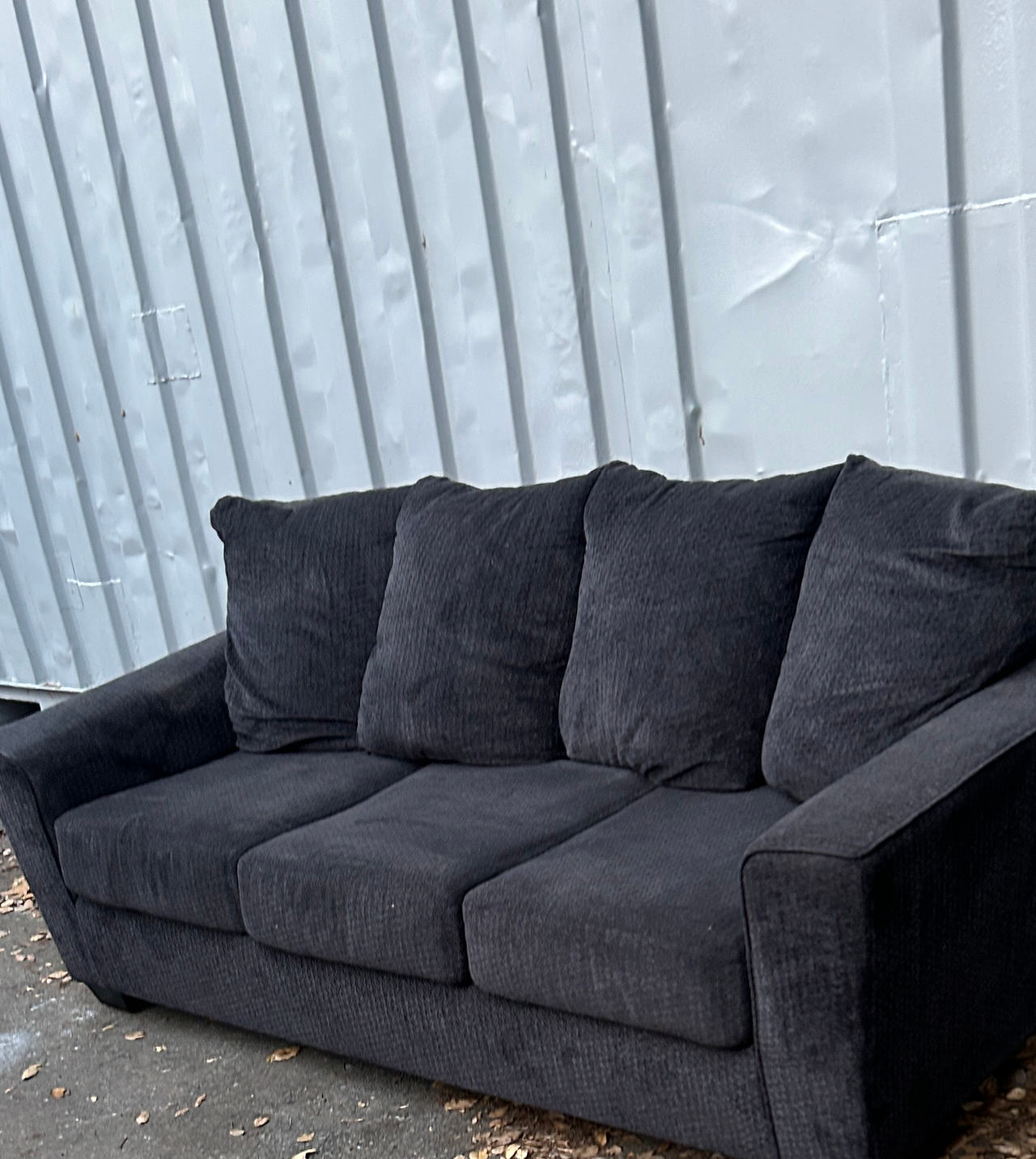 Dark Grey Corduroy Sofa