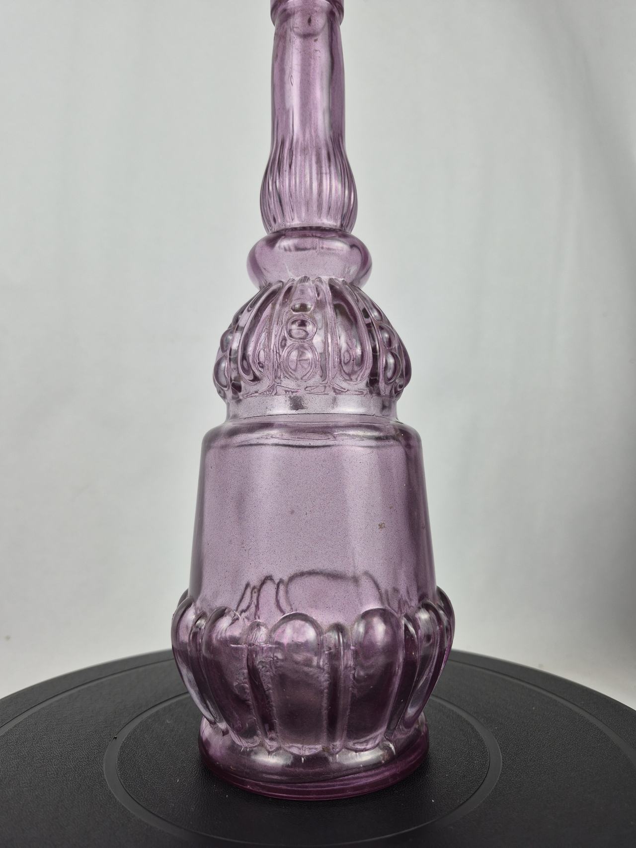 Vintage Amethyst Glass Genie Bottle Decanter