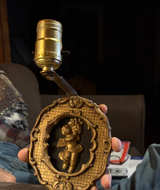Vintage Ornate Cherub Wall Sconce Lamp - Image 1