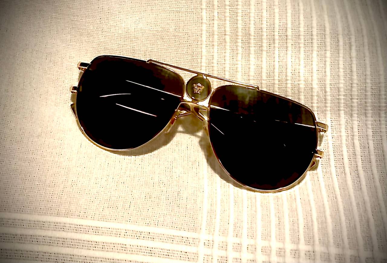 Versace Aviator Sunglasses VE2225 100287-60 Gold / Grey Lenses
