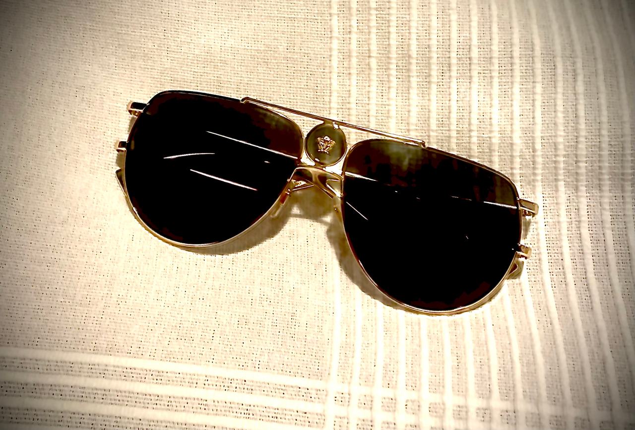 Versace Aviator Sunglasses VE2225 100287-60 Gold / Grey Lenses

