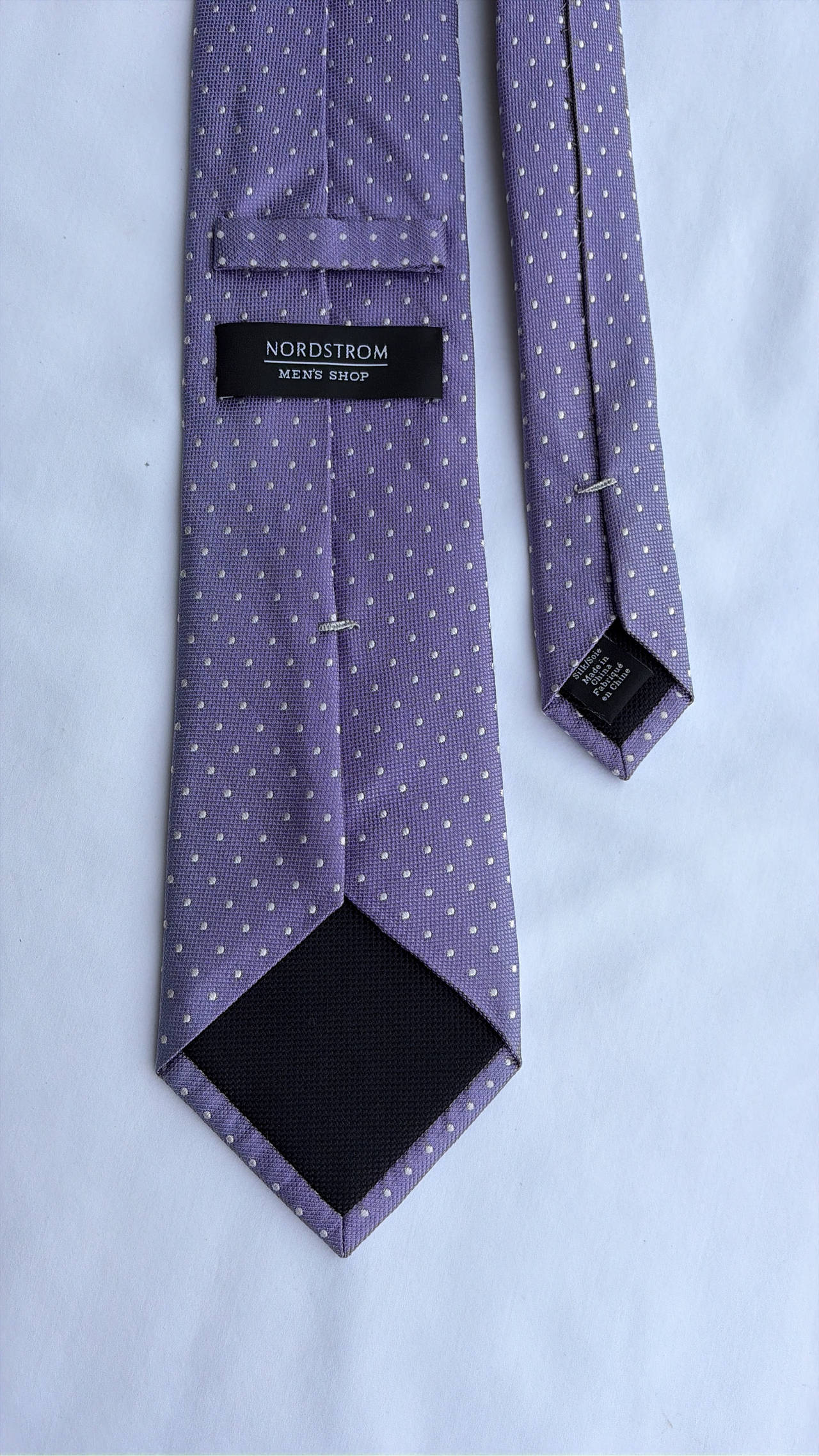 Nordstrom Men's Shop Purple Polka Dot Silk Tie